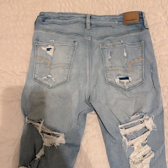 American Eagle Distressed Ripped Jeans Size 12 XLong - Picture 10 of 14